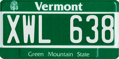 VT license plate XWL638