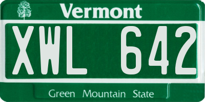 VT license plate XWL642