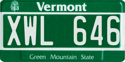 VT license plate XWL646