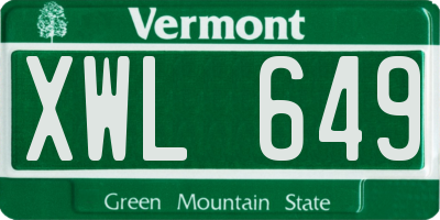 VT license plate XWL649