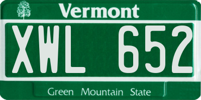 VT license plate XWL652