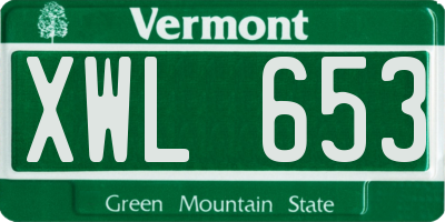 VT license plate XWL653