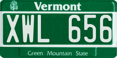 VT license plate XWL656