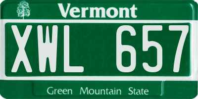 VT license plate XWL657