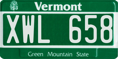 VT license plate XWL658