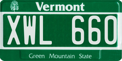VT license plate XWL660