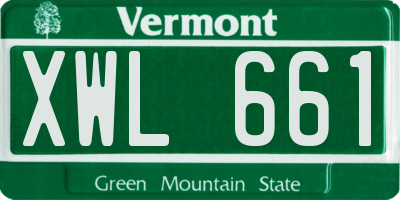 VT license plate XWL661