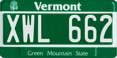 VT license plate XWL662