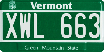 VT license plate XWL663