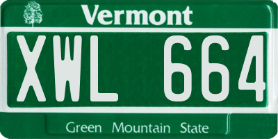 VT license plate XWL664