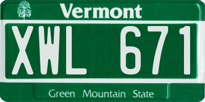 VT license plate XWL671