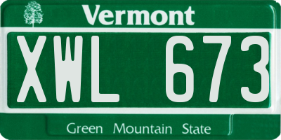 VT license plate XWL673