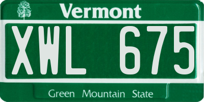 VT license plate XWL675