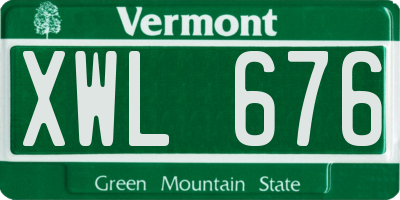 VT license plate XWL676