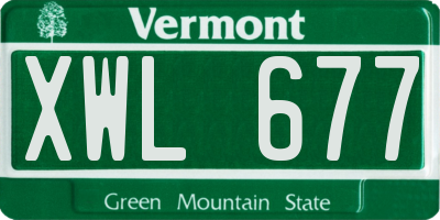 VT license plate XWL677