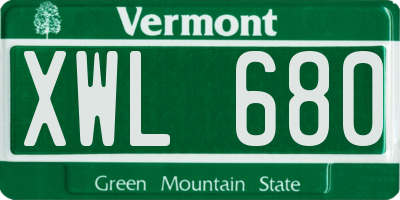 VT license plate XWL680