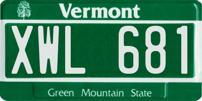 VT license plate XWL681