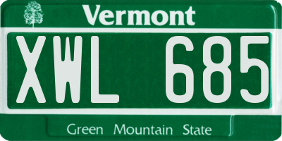 VT license plate XWL685