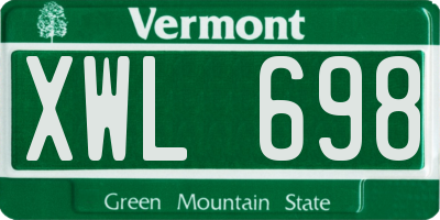 VT license plate XWL698