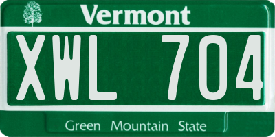 VT license plate XWL704