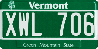 VT license plate XWL706