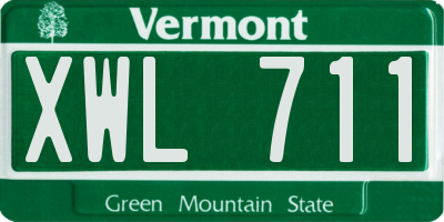 VT license plate XWL711