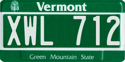 VT license plate XWL712