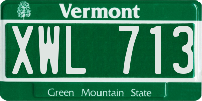 VT license plate XWL713