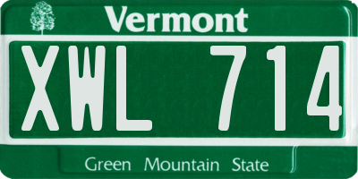 VT license plate XWL714