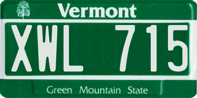 VT license plate XWL715