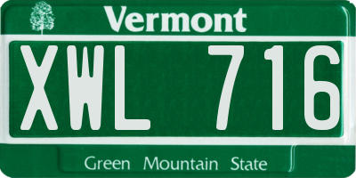 VT license plate XWL716