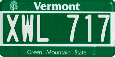 VT license plate XWL717