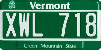 VT license plate XWL718
