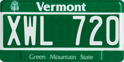 VT license plate XWL720