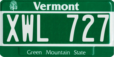 VT license plate XWL727