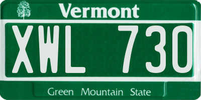VT license plate XWL730