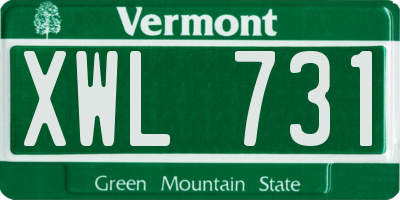 VT license plate XWL731