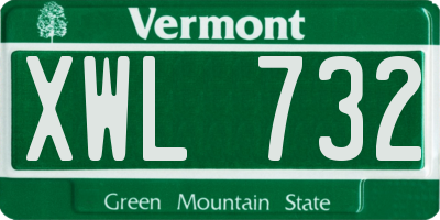 VT license plate XWL732