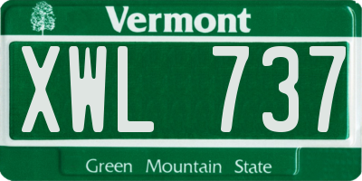 VT license plate XWL737