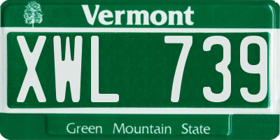 VT license plate XWL739