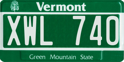 VT license plate XWL740
