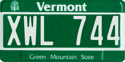 VT license plate XWL744