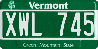 VT license plate XWL745