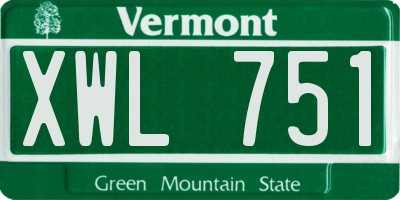VT license plate XWL751