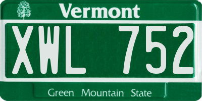 VT license plate XWL752