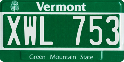 VT license plate XWL753