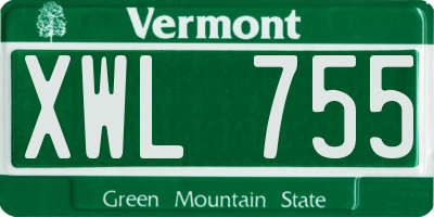 VT license plate XWL755