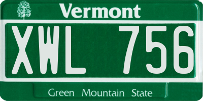 VT license plate XWL756
