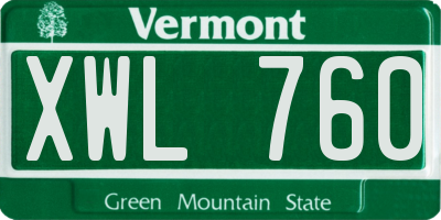 VT license plate XWL760
