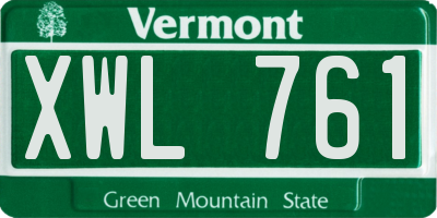 VT license plate XWL761
